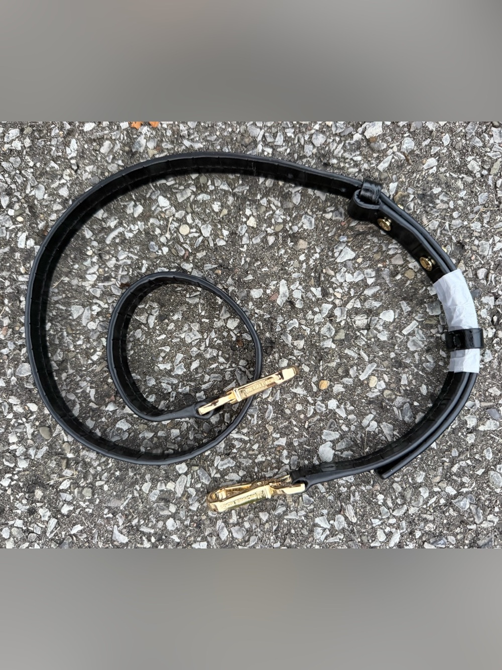 Michael Kors Genuine Black Leather Adjustable Purse Strap Embossed